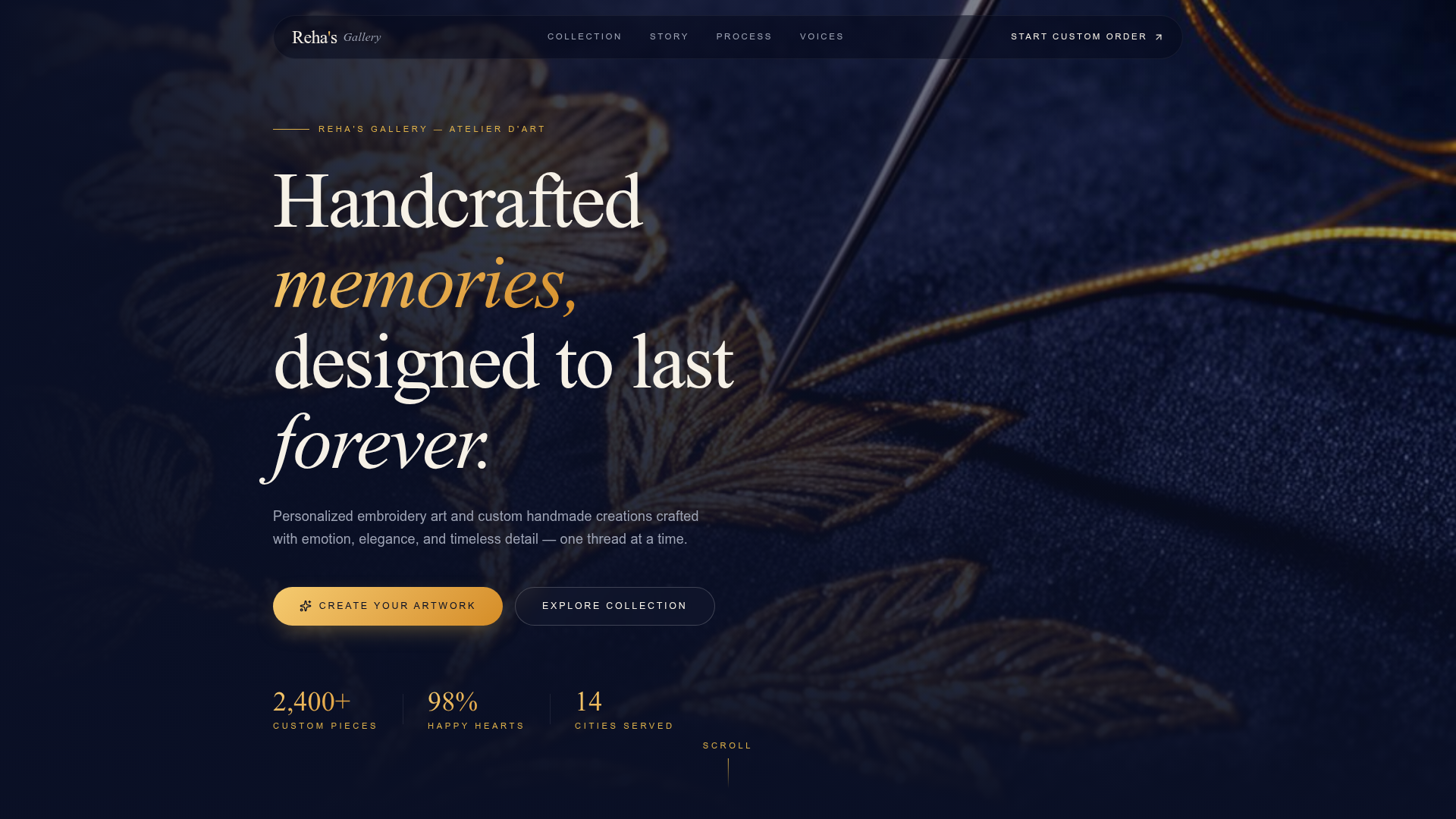 Reha Gallery website homepage